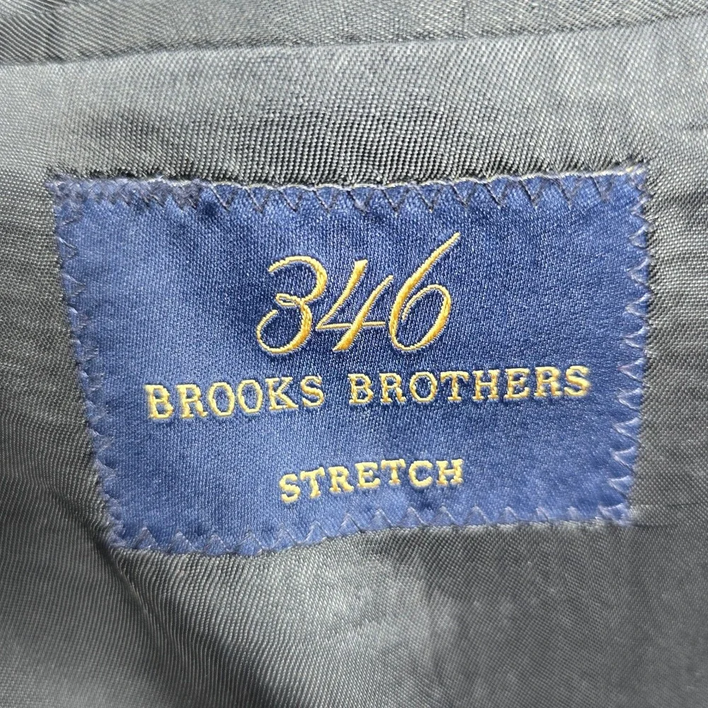 Brooks Brothers‎ Blazer Suit Jacket 346 Mens 44 LG Pinstripe Wool Blend Stretch